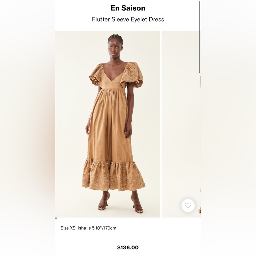 En Saison Flutter Sleeve Eyelet Dress